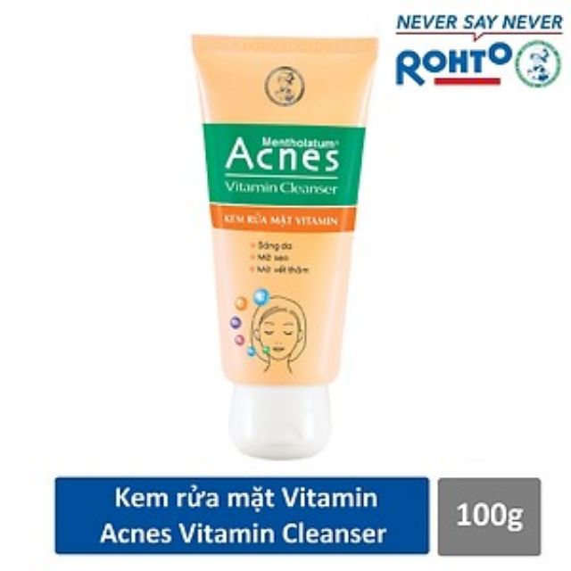 KEM RỬA MẶT ACNES VITAMIN SÁNG DA MỜ SẸO MỜ VẾT THÂM 100g