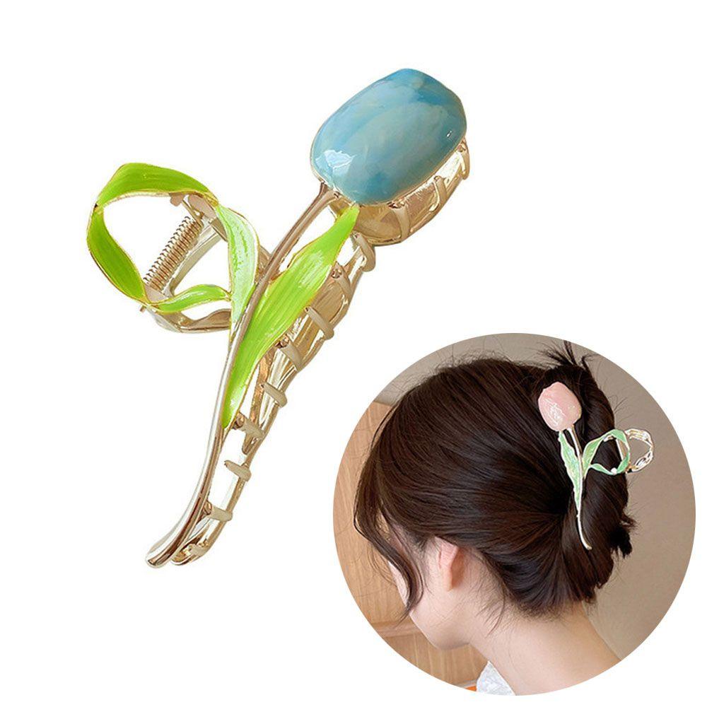 Kẹp Tóc Càng Cua Kim Loại Hình Hoa Tulip MIHAN1