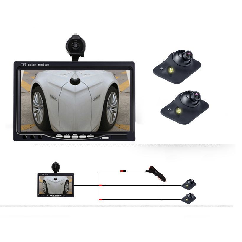 Camera cặp lề màn hình 7 inch 2 mắt cam trái phải | WebRaoVat - webraovat.net.vn