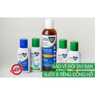 Gel rửa tay khô bảo vệ 8 tiếng Doctor Silver 60ml hàng Nga chính hãng