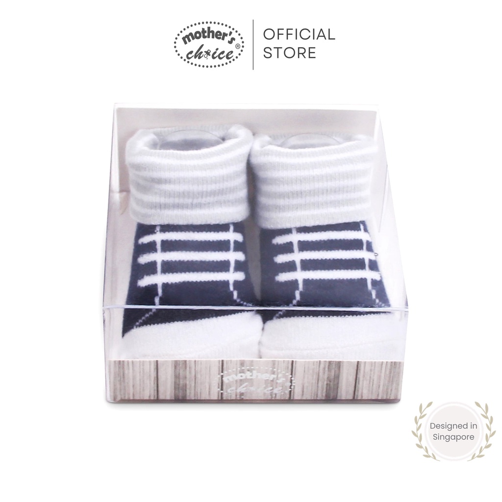 Hộp tất cho bé sơ sinh hộp đơn màu xanh than navy Mother's Choice - chất liệu co giãn, mềm mại cho bé size 0-6M IT3942