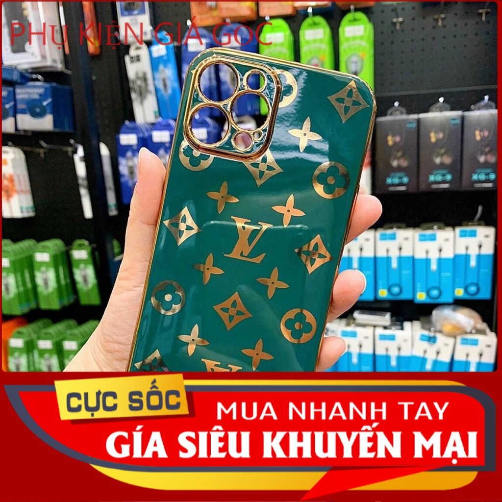 Ốp vuông Lv mạ vàng bảo vệ camera full viền ip 7-8-plus/X-XS/XSMAX/11/11-pro-max/12- pro - max BBIKE_VN