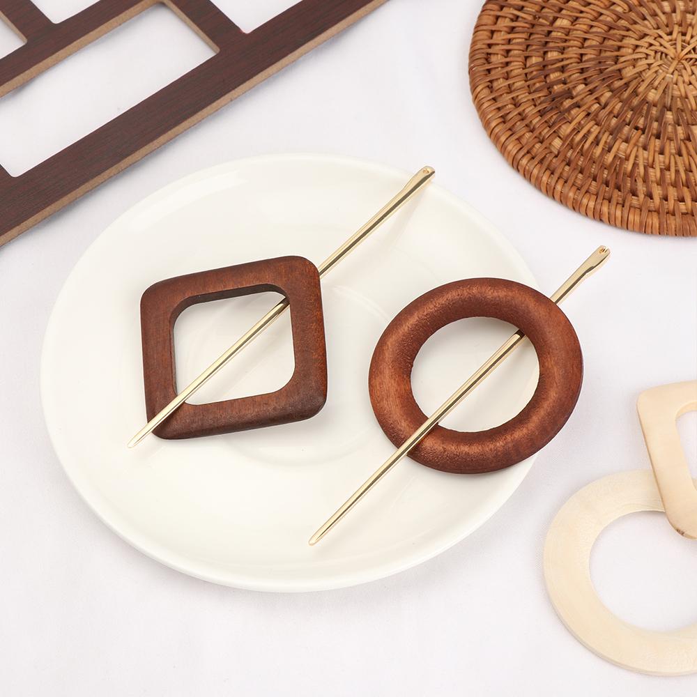 Trâm Cài Tóc Hình Tròn / Vuông Đơn Giản Cổ Điển Thời Trang