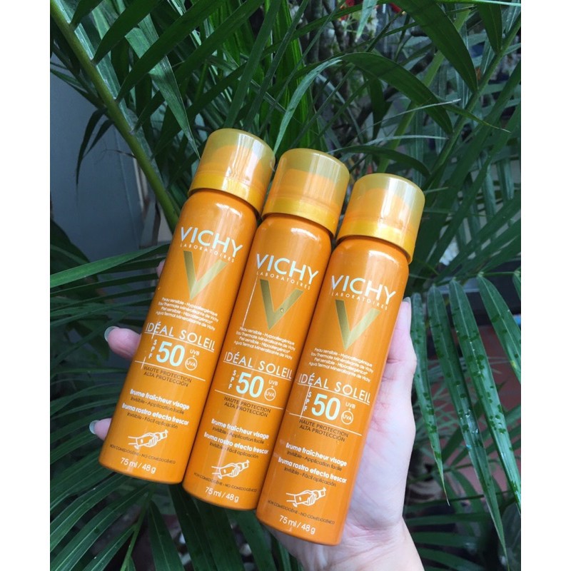 Xịt Khoáng Chống Nắng Giảm Dầu, Khô Ráo Và Không Gây Nhờn Rít SPF 50 PA+++ UVA ,UVB Vichy Ideal Soleil - 75ml