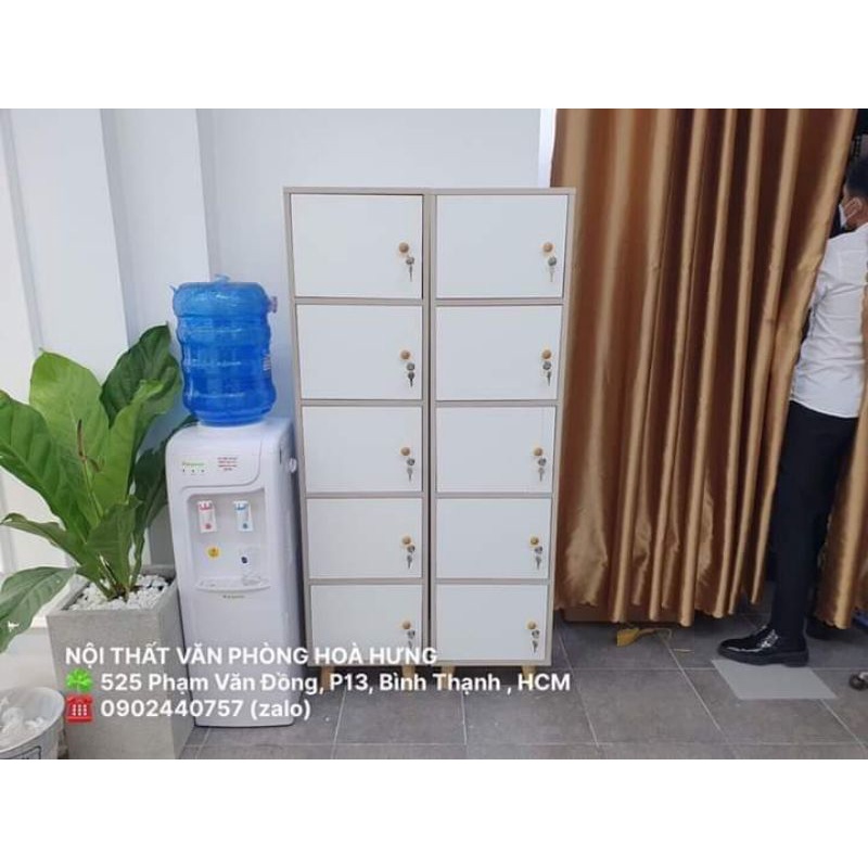 TỦ LOCKER MINI 5 CÁNH VÀNG TRẮNG, FREE SHIP