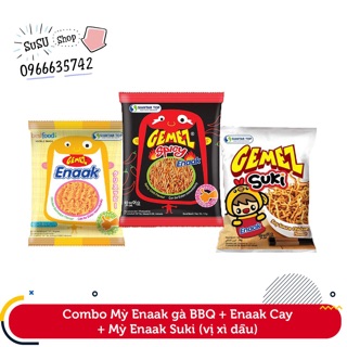 Combo 3 hộp mì trẻ em enaak (BBQ/Suki/Cay đen)
