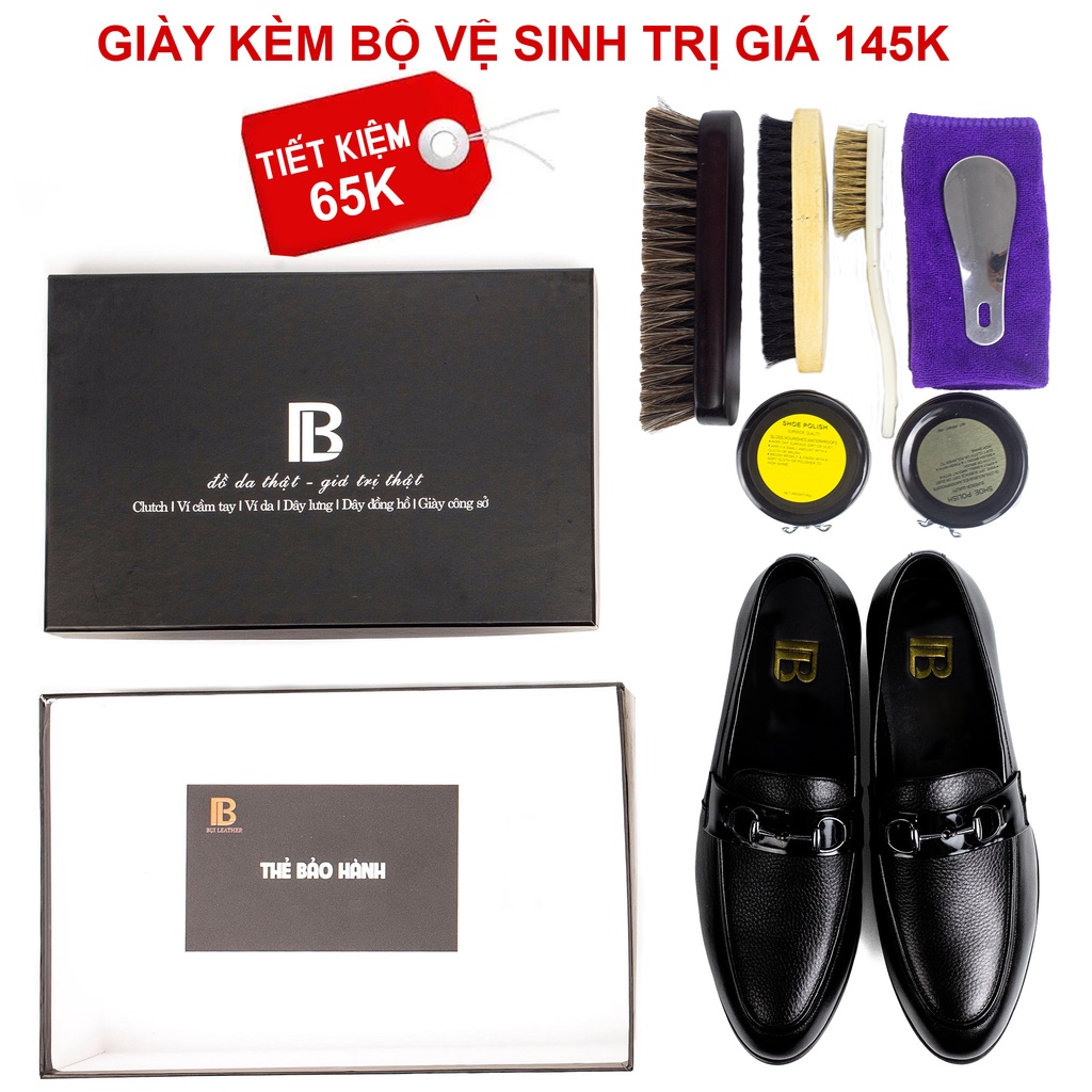 Giày lười nam da bò nappa cao cấp G121 Bụi leather- hộp sang trọng - Bảo hành 12 tháng