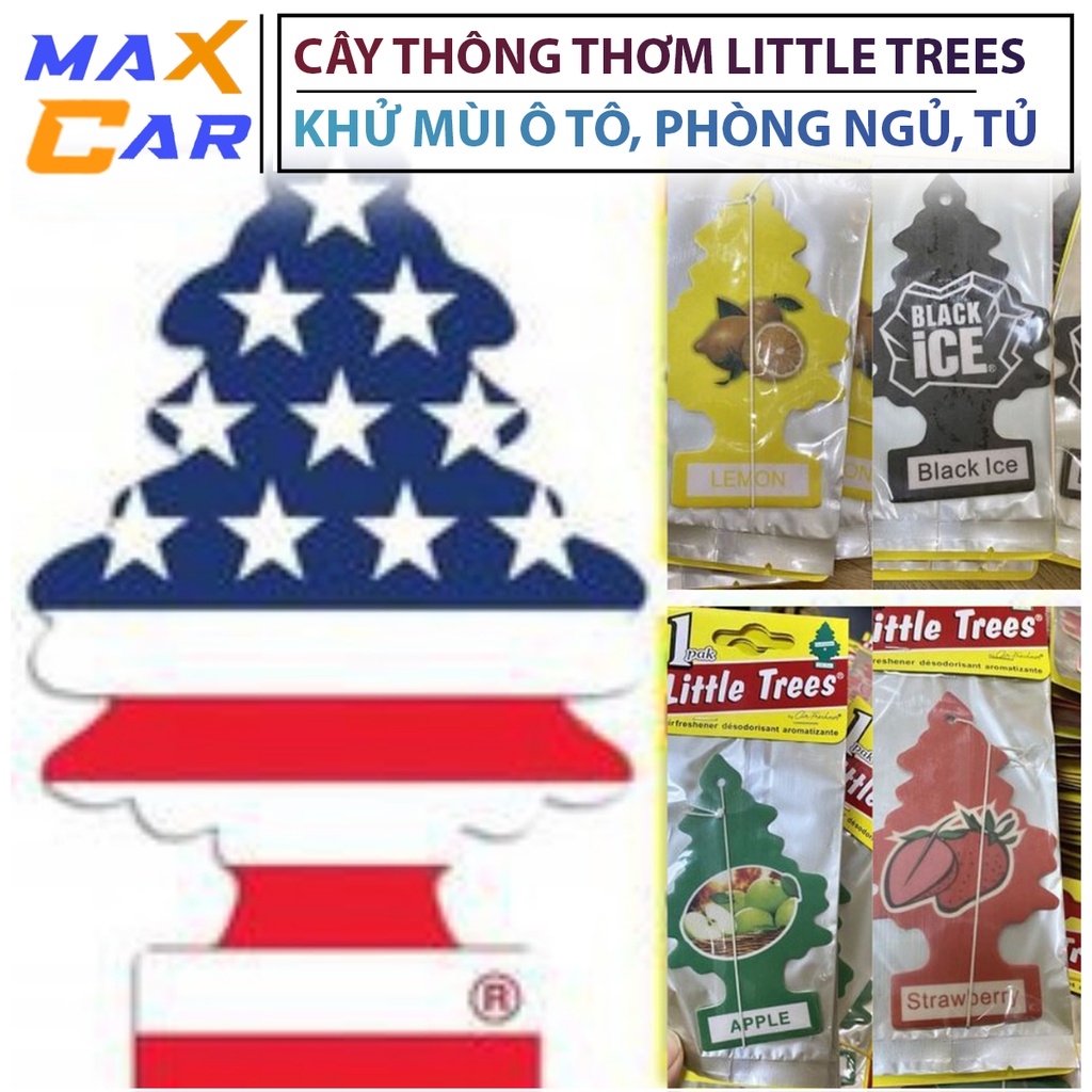 Little Trees Cây Thông Thơm Treo Xe Khử Mùi Ô Tô, Phòng Ngủ, Tủ Quần Áo đủ 5 mùi hương