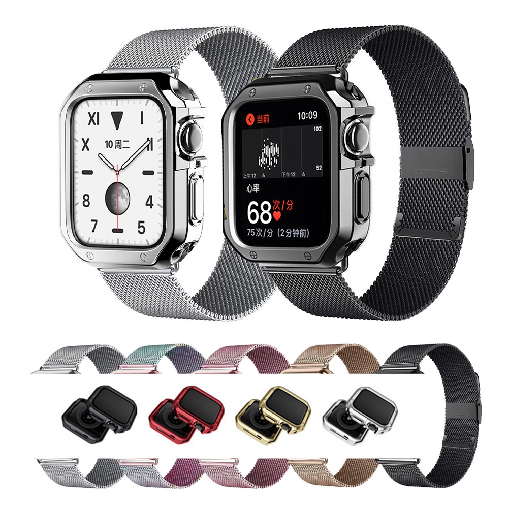 Dây Đeo Inox 44mm 45mm 40mm Cho Đồng Hồ Thông Minh iwatch band 49mm 8 6 7 5 se 4 42mm