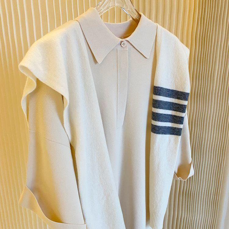 Khăn Choàng Len cashmere Dệt Kim Bốn Thanh Họa Tiết Sọc Kèm Khăn Choàng Vai Nhỏ Điều Hòa Không Khí Phòng Khách m
