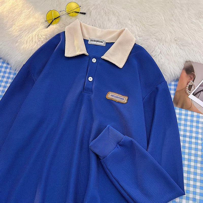 Áo Thun Polo Tay Dài Oversize Thời Trang Hàn Quốc Dành Cho Nam [M-3XL]