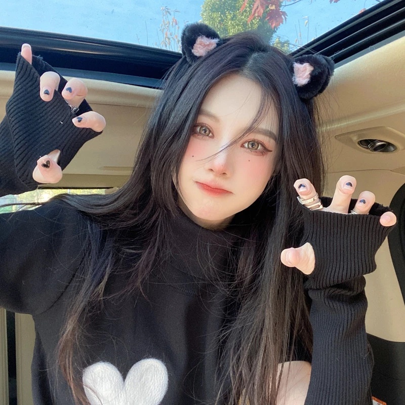 1 Cặp Kẹp Tóc Tai Mèo Bằng Acrylic Dễ Thương Dành Cho Nữ