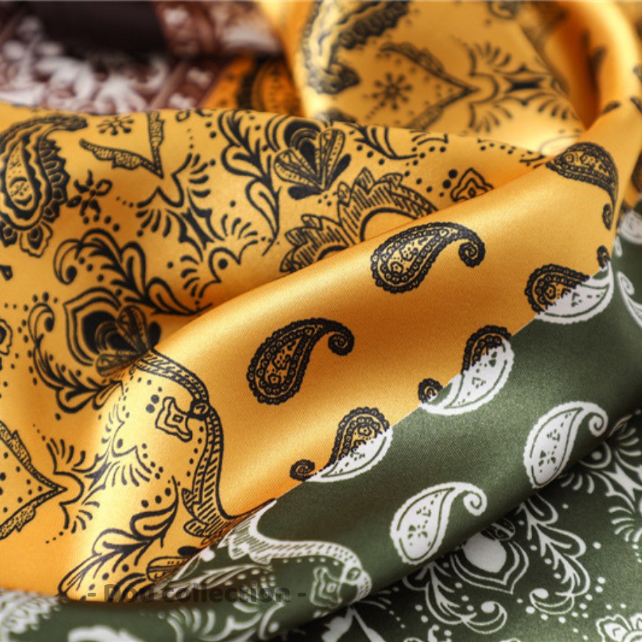 [NowShip2h] Khăn Turban Bandana  EXO Cao Cấp Họa Tiết Tế Bào Hai Màu Chất Lụa Satin - 60x60cm - Mã B009