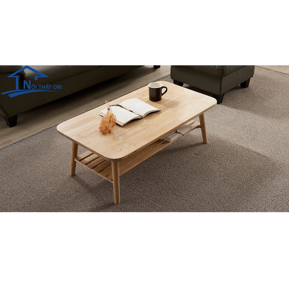 Bàn trà 2 tầng gỗ cao su chắc chắn, lắp ráp, gấp gon tiện dụng, Hàng xuất khẩu - Nội | BigBuy360 - bigbuy360.vn
