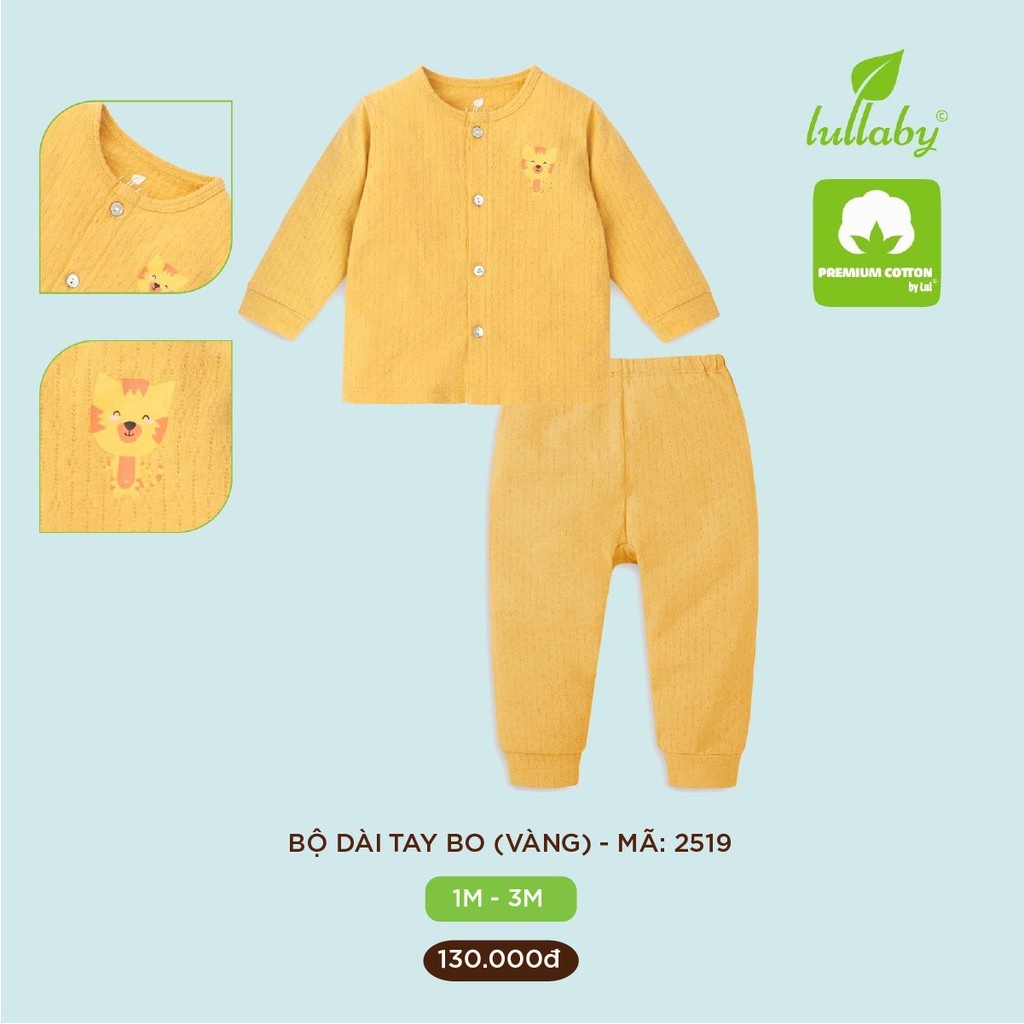 Bộ dài tay sơ sinh cài giữa cho bé 2519 Lullaby