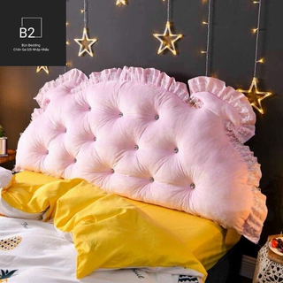 Gối tựa đầu giường đính khuy đá trang trí phòng ngủ cao 70cm dày 20cm dài 1m5 và 1m8