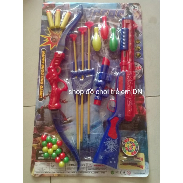 Cung tên bắn dính đồ chơi trẻ em bộ cung tên bắn dính vỉ đỏ