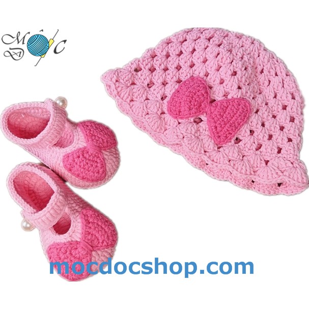 Giày nón len handmade cho bé gái 0-12 tháng