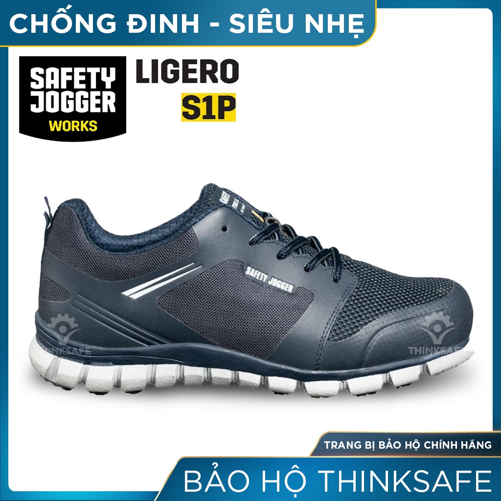 Giày bảo hộ lao động nam Jogger  Thinksafe siêu nhẹ, thoáng khí, chống đinh, chống trượt,  giày lao động đẹp - Ligero