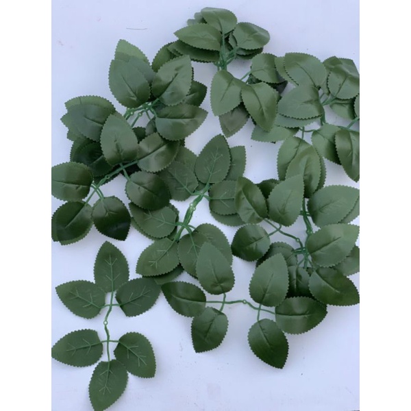 Set 20 lá hồng giả 2 nhánh 6 lá, lá hồng nhân tạo phụ kiện bó hoa, quà tặng