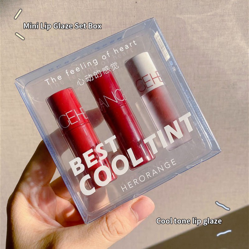 Set 3 Thỏi Son Lì Mini Dễ Thương Thương Hiệu Herorange