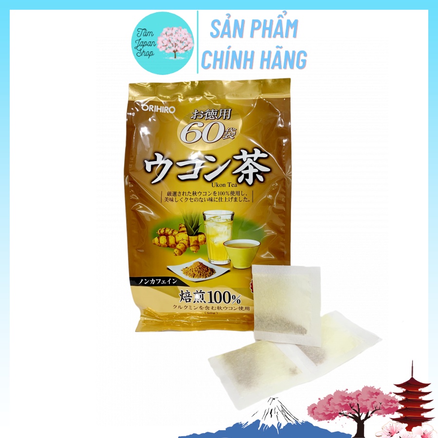 Trà nghệ mùa thu Orihiro 60 gói - Hỗ trợ thải độc, bảo vệ dạ dày