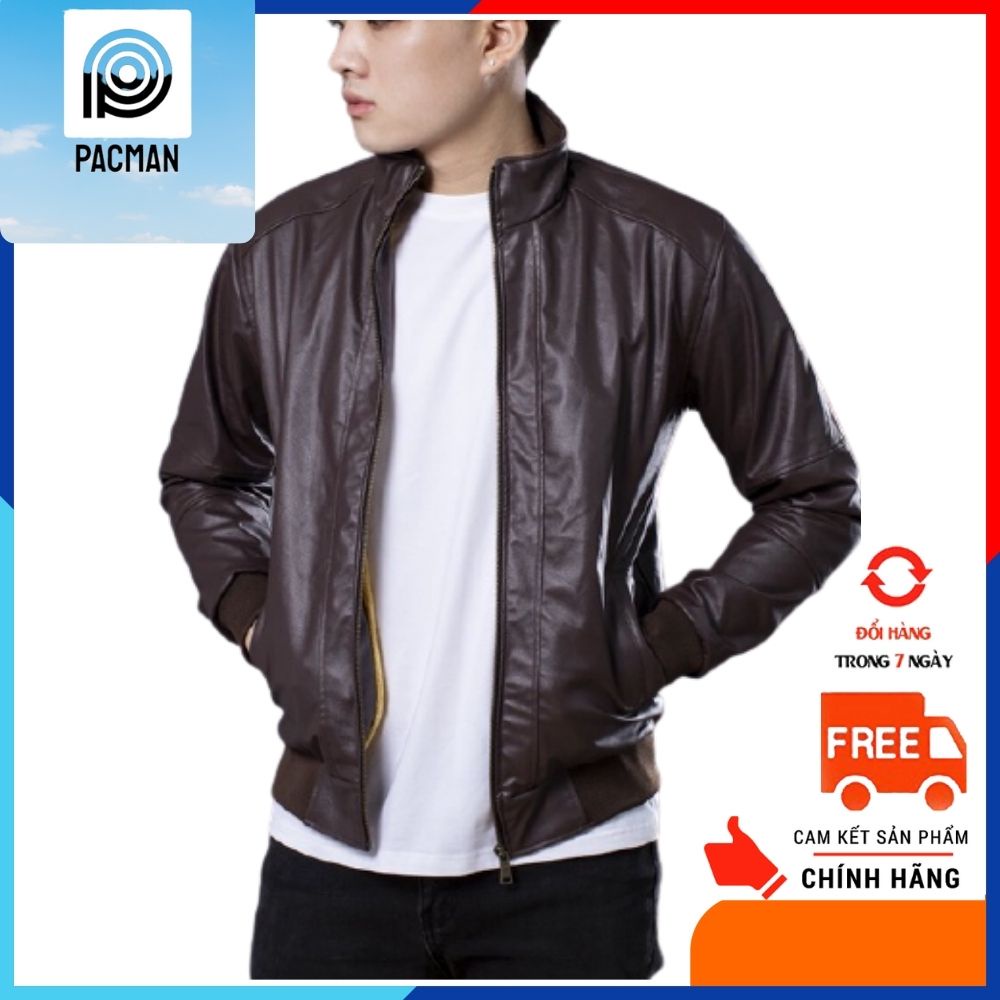 Áo khoác da lót lông siêu ấm Pacman - 106 Chất da thái, không bong, tróc
