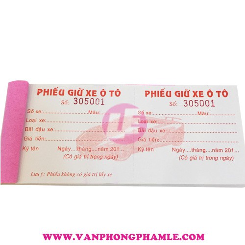 Phiếu giữ xe ô tô Cuốn