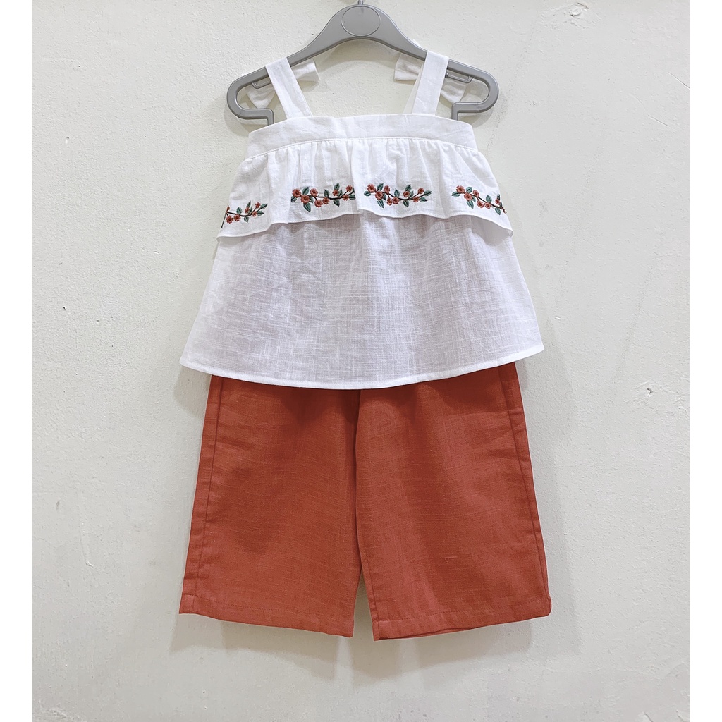 BỘ LỬNG THÊU VAI NƠ ZARA ĐÁNG YÊU CHO BÉ 9-30KG