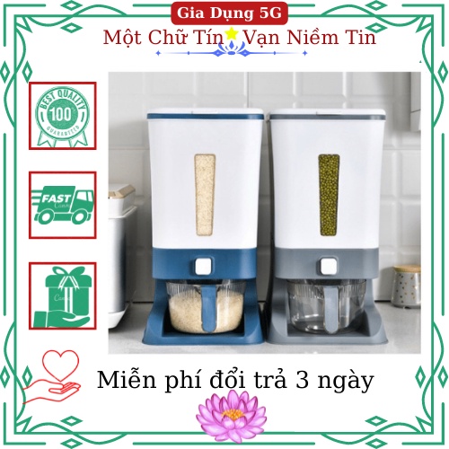Thùng đựng gạo thông minh chống ẩm mốc và côn trùng, thùng đựng gạo 10kg hokori việt nhật