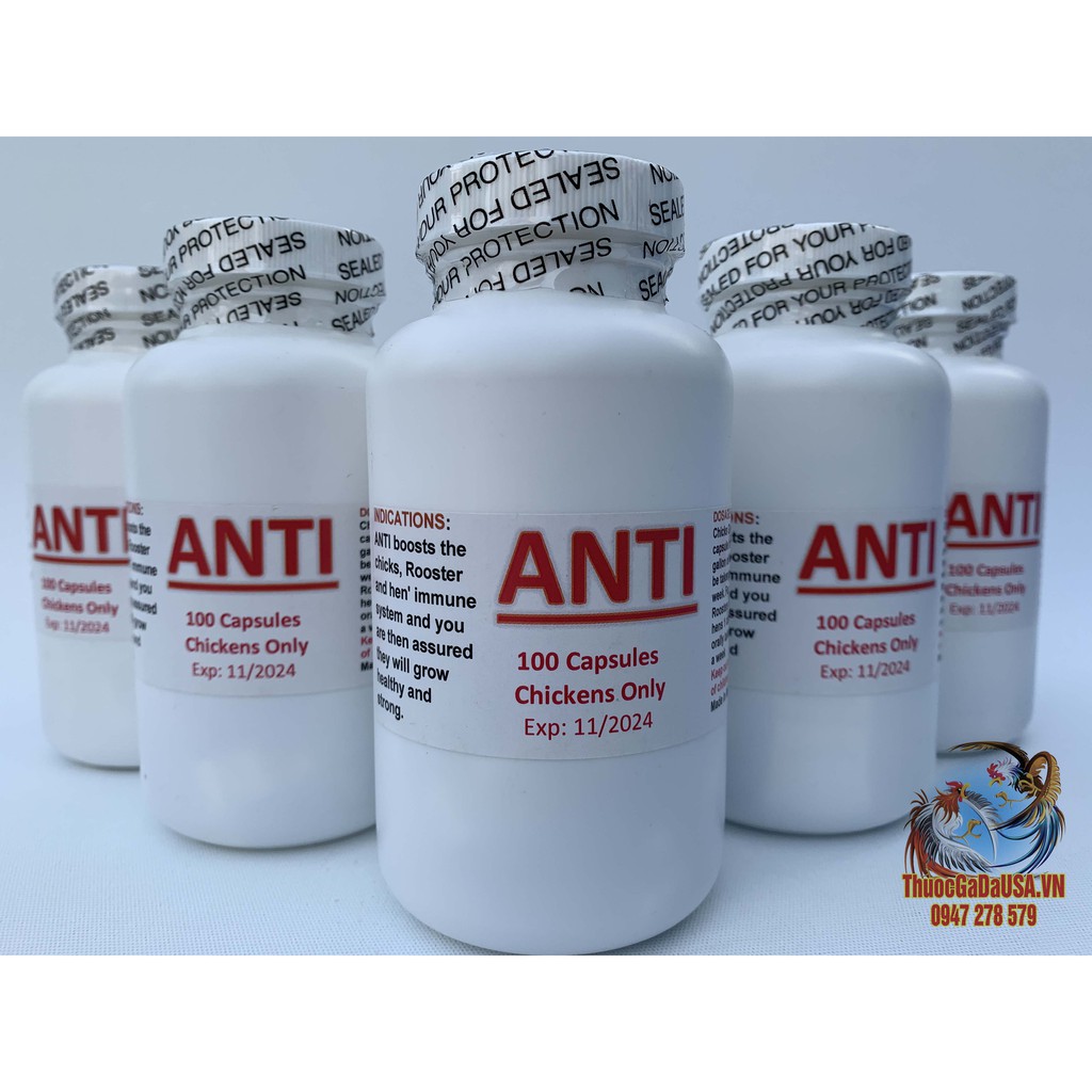 Thuốc Nuôi Gà Đá ANTI ( 1 hộp 100 viên ) Tăng Cường Hệ Miễn Dịch, Cung Cấp Đầy Đủ Vitamin Thiết Yếu