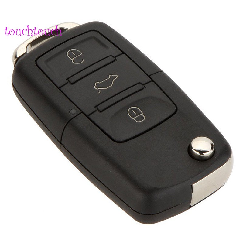 3 Button Replacement Keyless Entry Remote Car Flip Key Shell Fob Case for Jetta Beetle