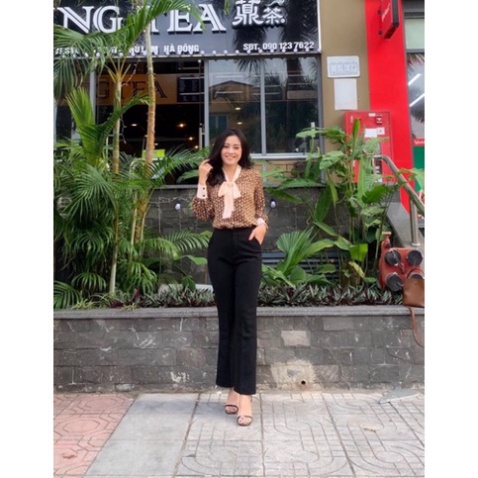 Quần ống loe cạp cao sang chảnh chất tuyết mưa Quần tây công sở ống loe vải đẹp cao cấp Xiao shop, chất xịn giá tốt xiao