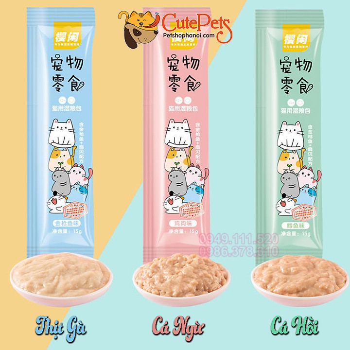 Súp thưởng cho mèo Shizuka 15g Thanh Súp dinh dưỡng cho mèo - CutePets