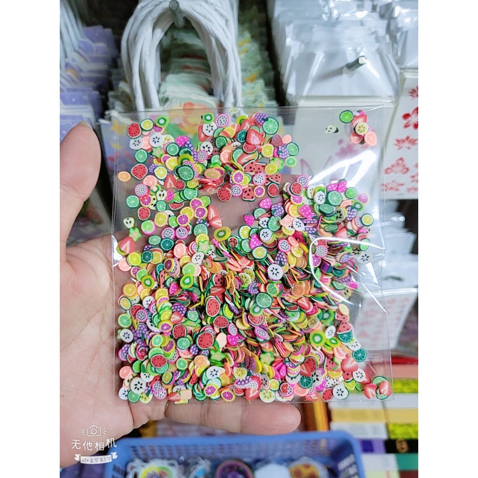 Trái cây cắt lát mỏng- Nail lát trái cây trang trí dán móng, chơi slime- Túi 20g lát trái cây