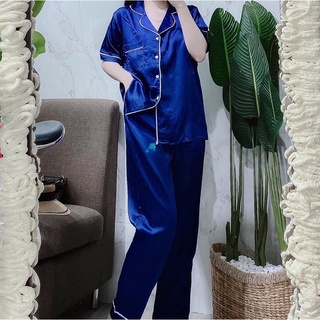 Bộ pizama lụa viền tay con quần dài