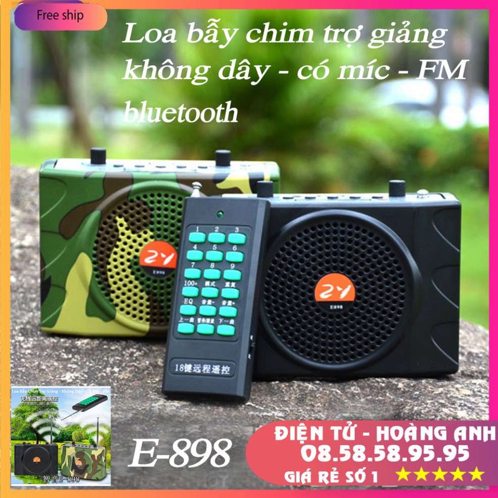 Loa Bẫy Chim, Kiêm Máy Trợ Giảng - Bắt Đài FM - Nghe Nhạc USB Có Điều Khiển Bảo Hành 3 Tháng