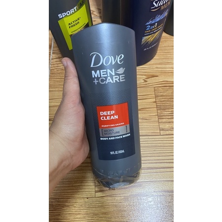 SỮA TẮM VÀ RỬA MẶT DOVE MEN + CARE DEEP CLEAN BODY AND FACE WASH 532ml