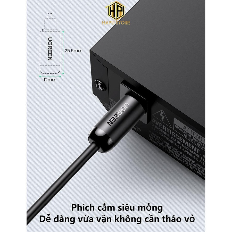 Cáp audio quang Toslink Ugreen 70890 dài 1-3m hỗ trợ âm thanh 5.1/ 7.1 cao cấp - Hapustore