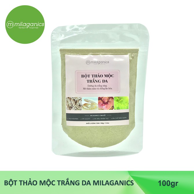 Bột Thảo mộc trắng da MILAGANICS 100g