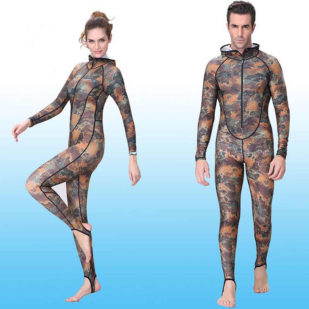 Mens Camouflage Full Body Wetsuit SCUBA Diving Surfing Spearfishing  M