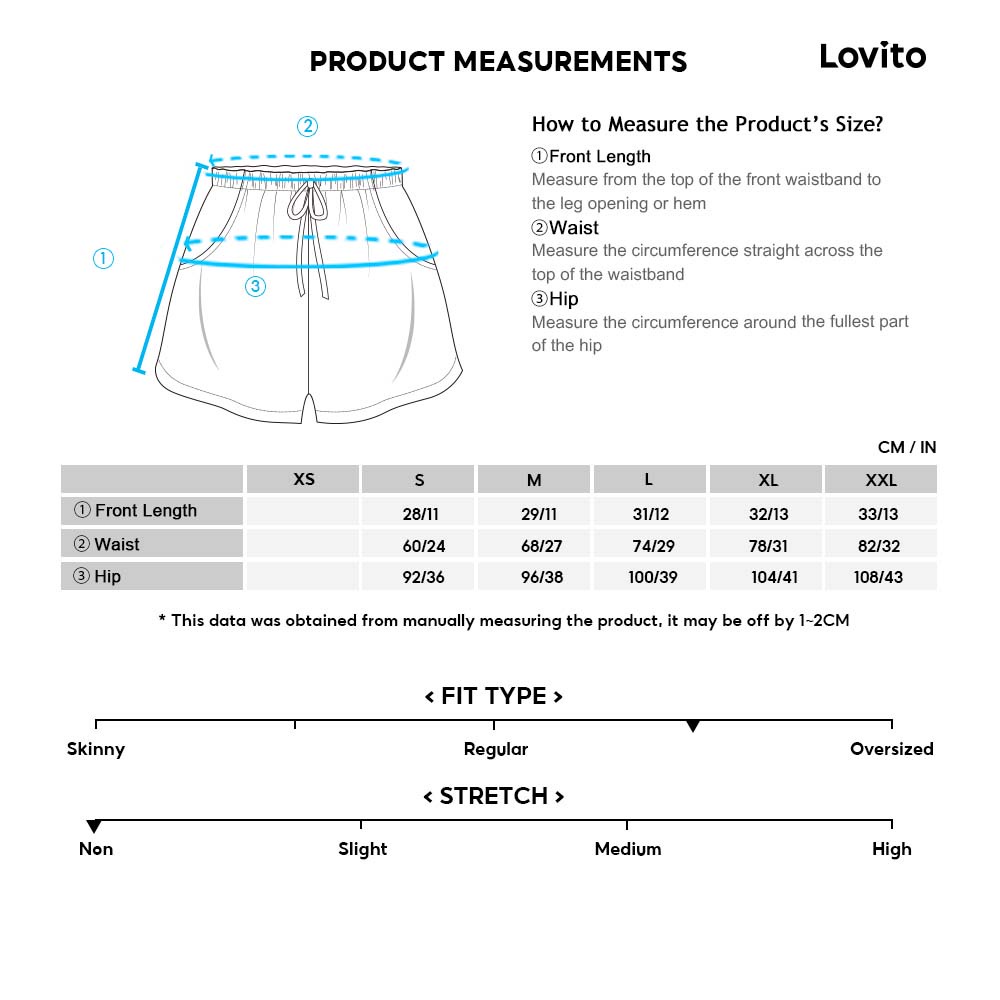 Quần ngắn Lovito màu trơn dáng rộng có dây rút thoải mái phong cách thể thao L08200 (Màu xanh dương)