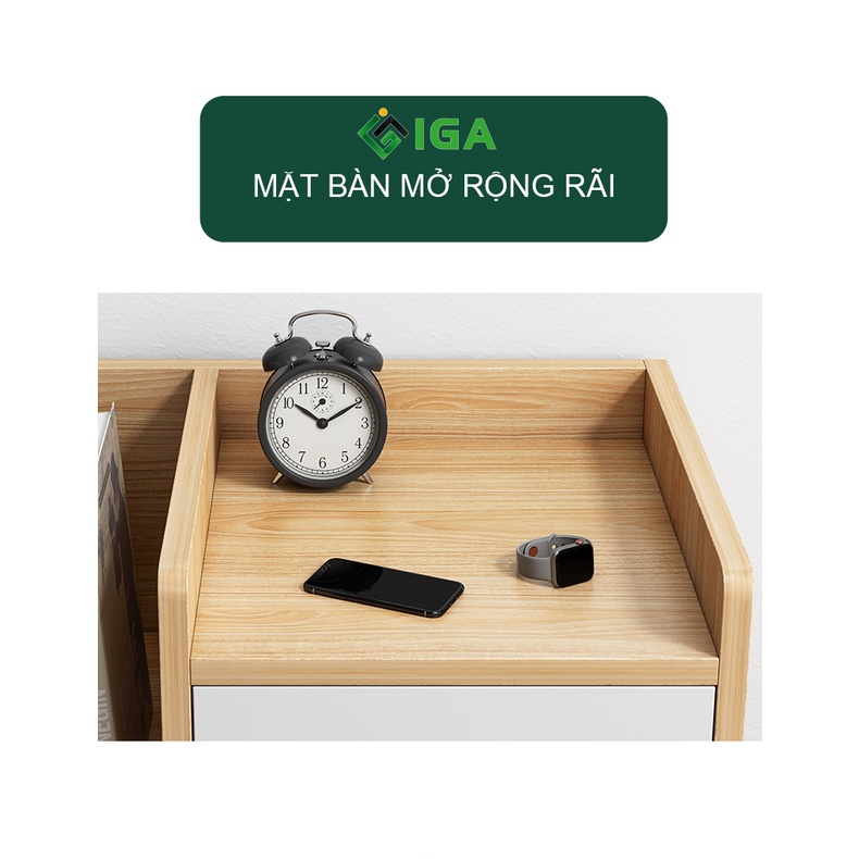 Tab đầu giường, tủ đầu giường chân cao gỗ sồi hiện đại - GP175