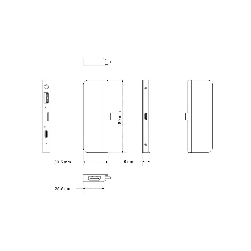 Cổng chuyển HyperDrive Usb - C for Ipad Pro 2018/ Macbook Pro/Air 13