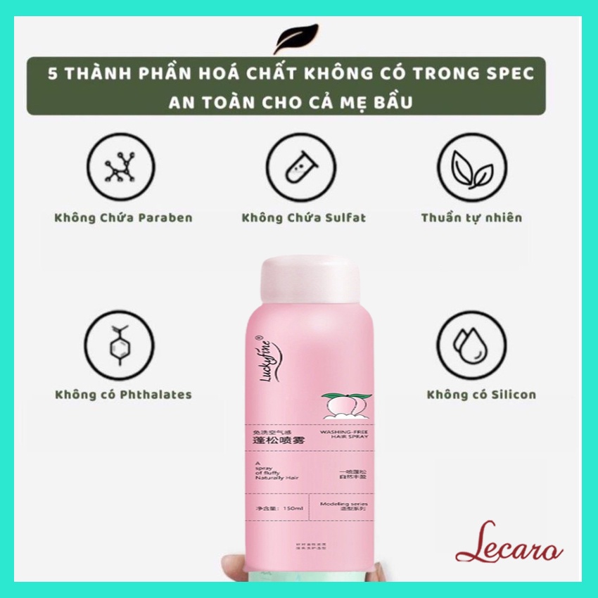 Dầu gội khô hương đào 150ML giúp tóc sạch sâu, mềm mượt tức thì-LECARO