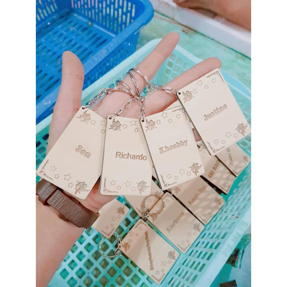 combo móc khóa gỗ cute
