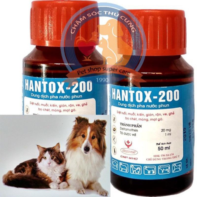 ( Combo 2 Lọ ) HANTOX 200 50ml -   Diệt Ruồi, Muỗi, Ve, Bọ Chét, Mạt Gia súc, Gia cầm