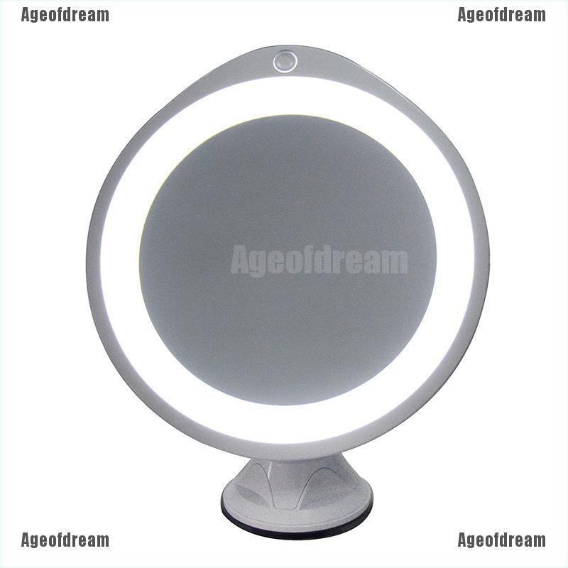 [Hàng mới về] Gương trang điểm để bàn có cốc hút phóng đại 10X xoay 360 độ tích hợp đèn led chất lượng cao