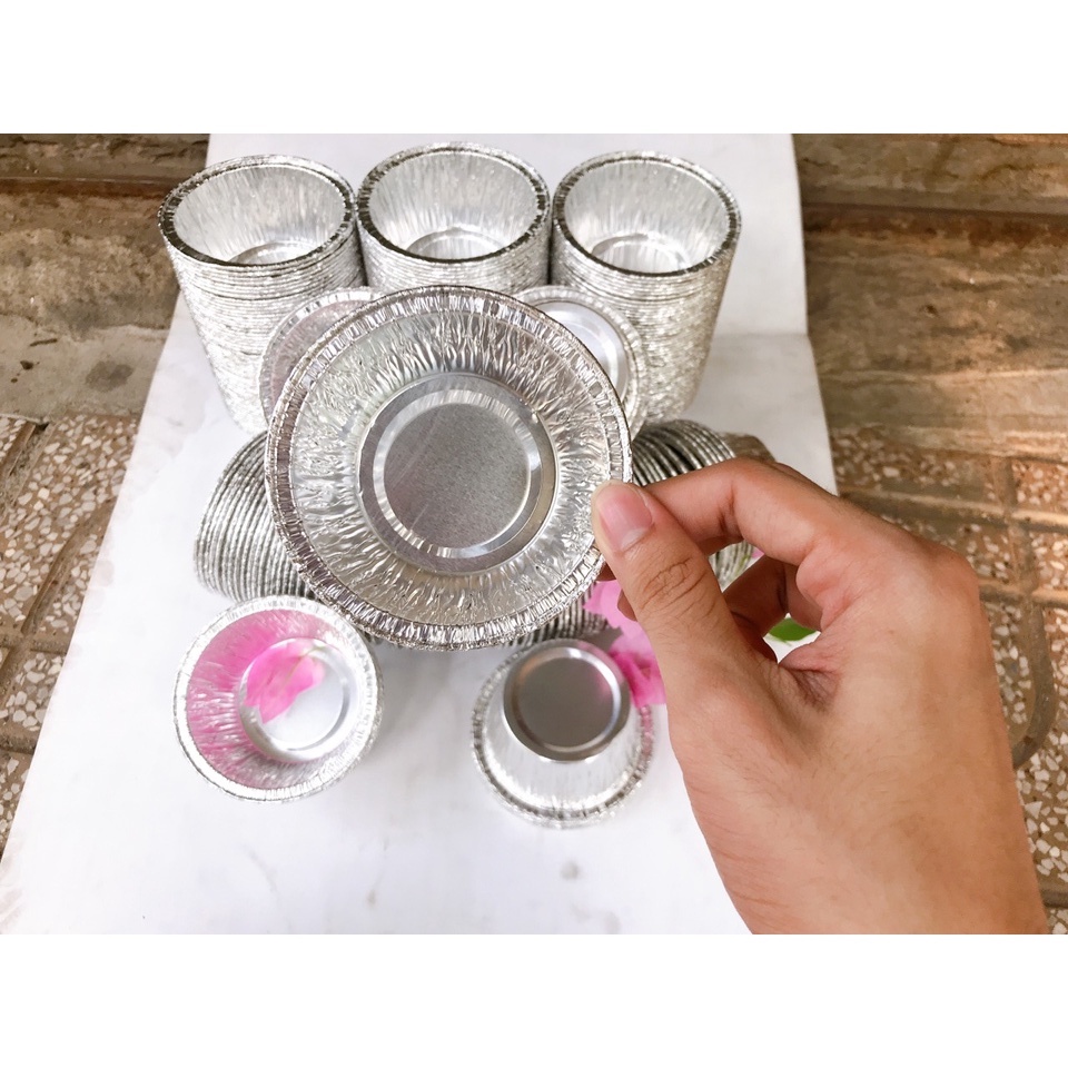 Đế Cốc Chén Khuôn giấy bạc 100ml dùng nướng thực phẩm, nướng bánh, nướng hàu tiện lợi-quannaocungcan
