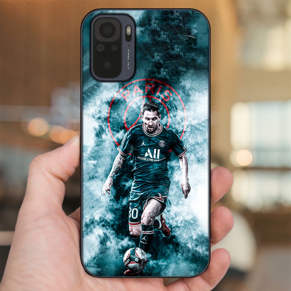 Ốp lưng Xiaomi Redmi Note 10, Note 10s viền đen in hình Lionel Messi Barcelona PSG